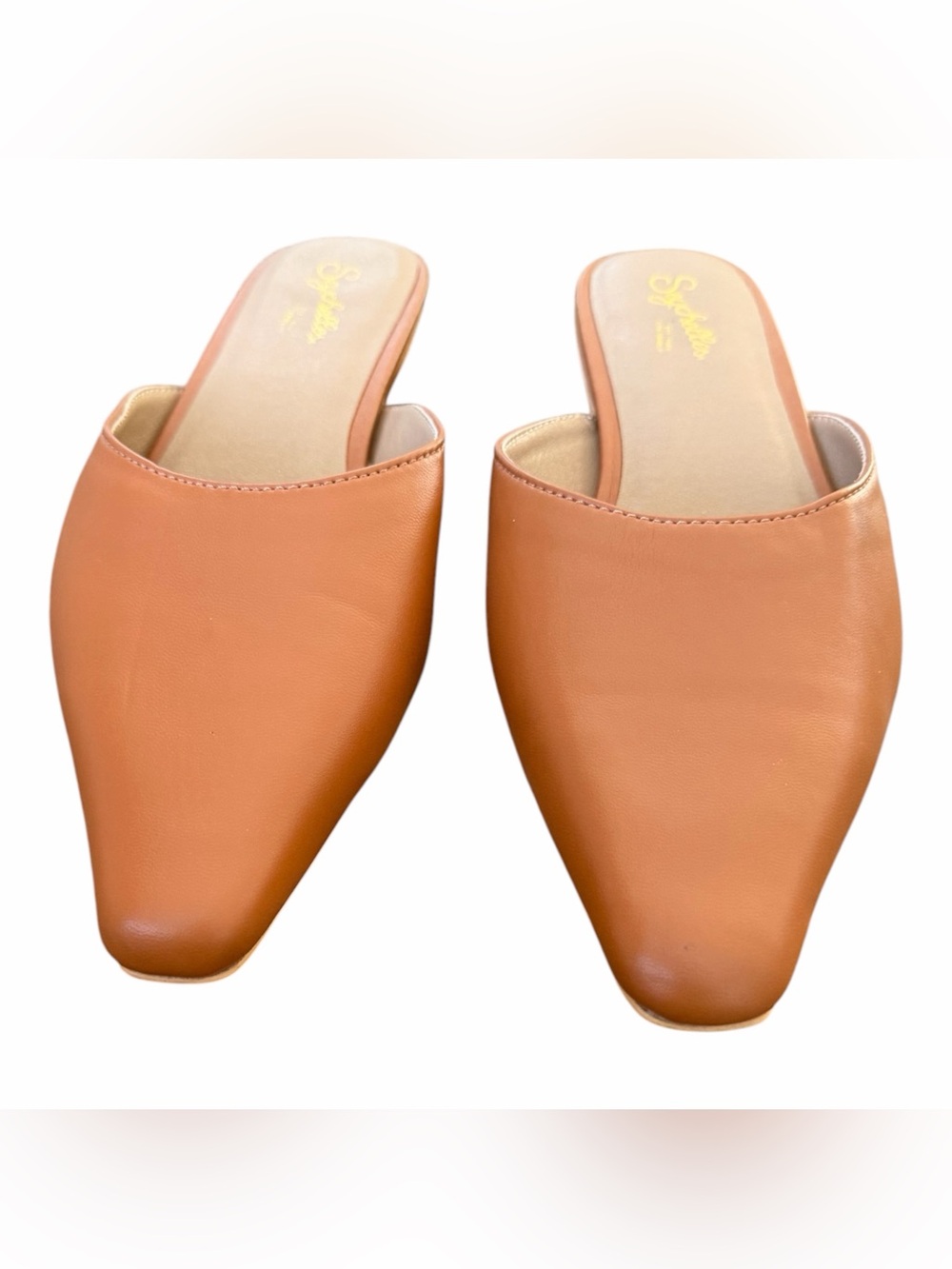Seychelles Tan Pointed Toe Mule Slides - Picture 3 of 5
